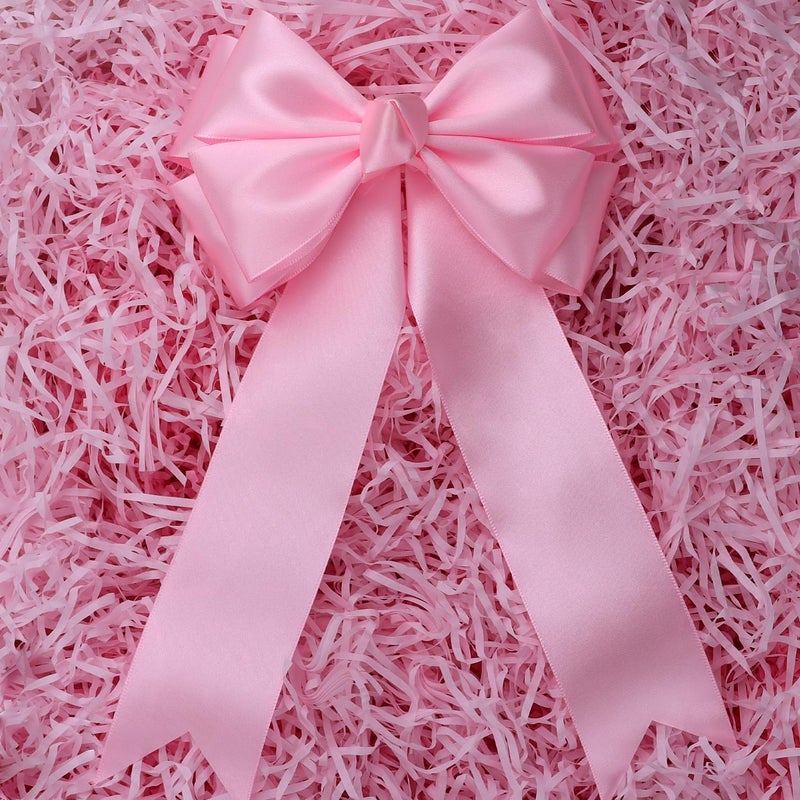 Riunbb Pink Solid Satin Ribbon 2 Inch 25 Yards Solid Polyester Fabric Ribbon for Gift Wrapping Wedding Christmas Baby Shower Birthday Party Decoration Handmade Immortal Flower Craft - Image 5